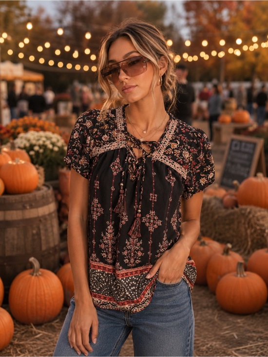 Knox Rose Tops - Super cute bohemian Knox Rose size small tunic top